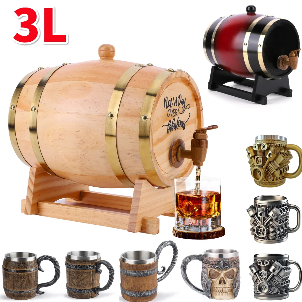 Wine Beer Rum - Barril de whisky de madera de