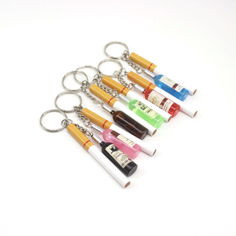 Wine Beer Champagne - Novedad Mini llavero de cigarrillo de