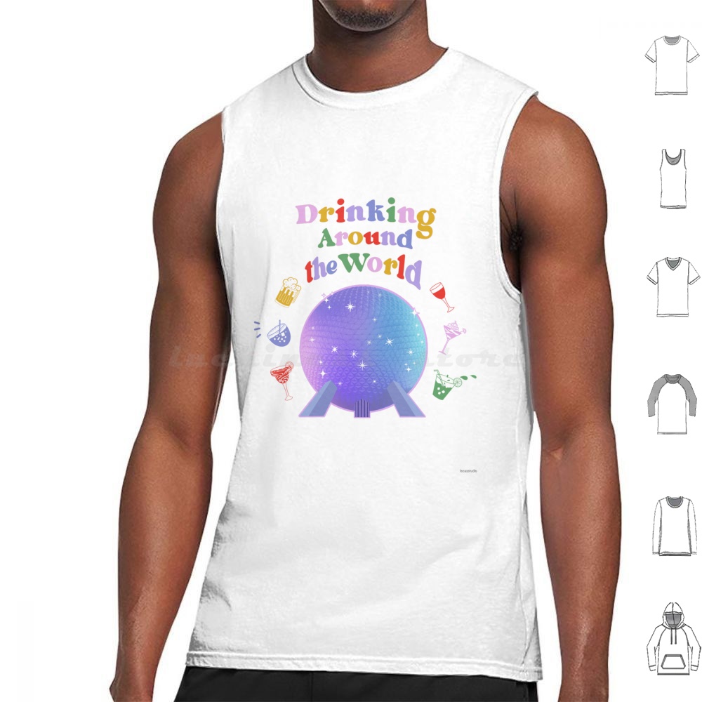 Wine Beer World - Camisetas sin mangas con estampado de