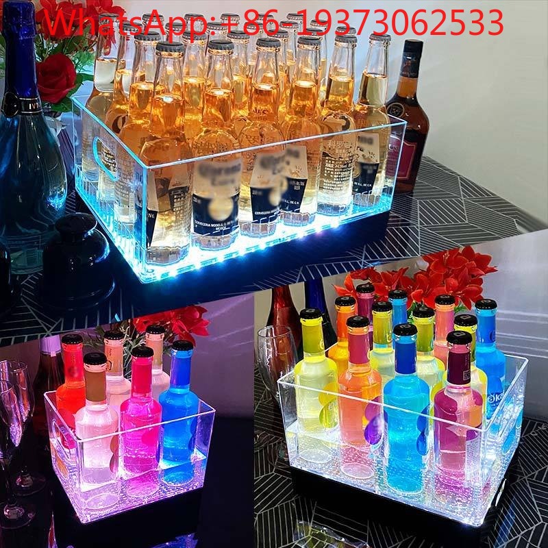 Wine Beer Champagne - Cubo de Hielo Luminoso Cuadrado, Cubo