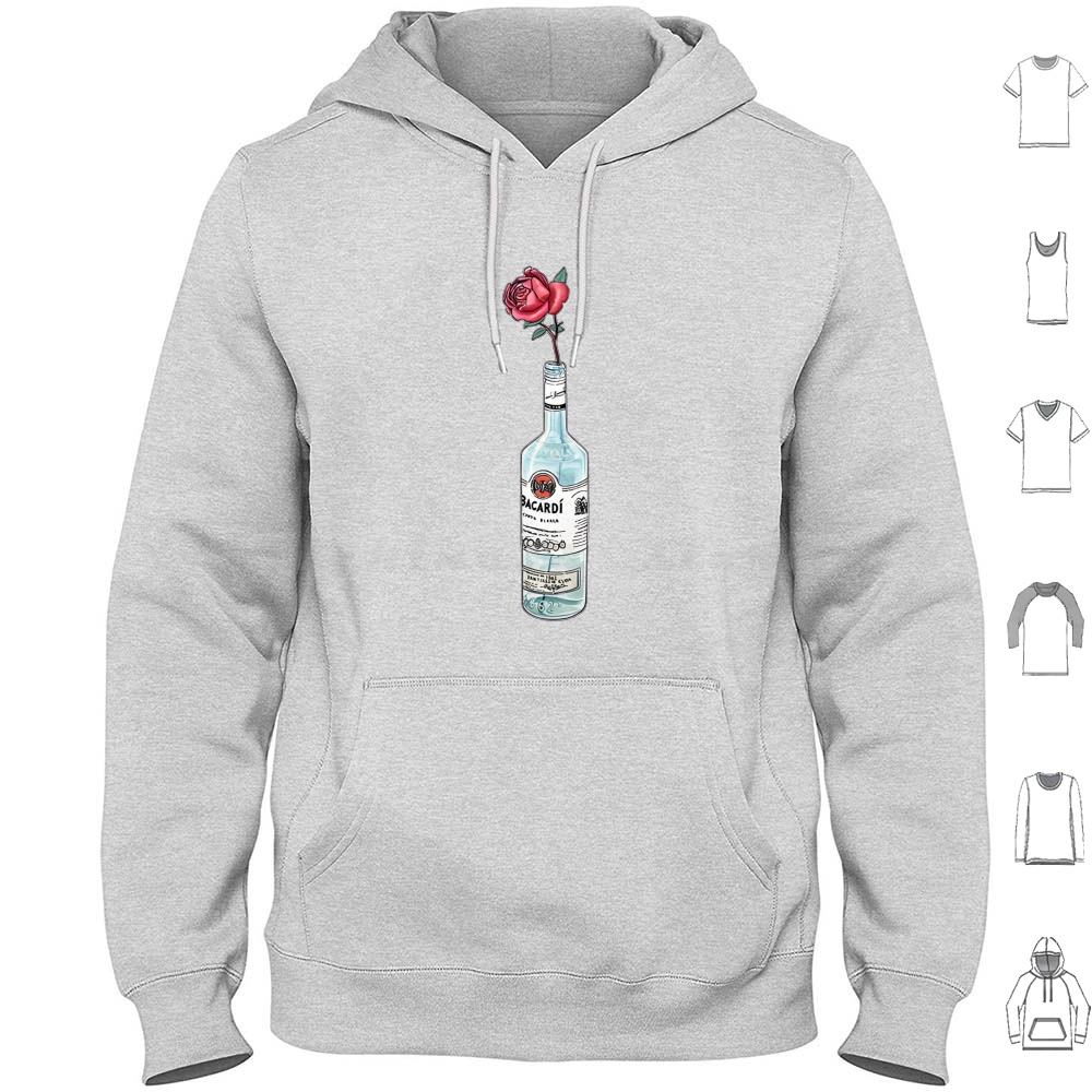Wine Beer Rum - Sudadera con capucha de algodón de