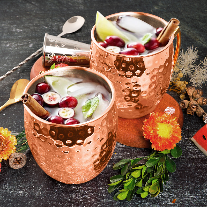 Wine Beer Champagne - Tazas de acero inoxidable con mula