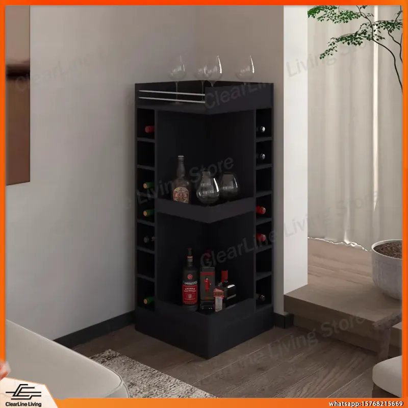 Mueble Bar Esquinero Negro con - Wine Beer Rum reseña y precio