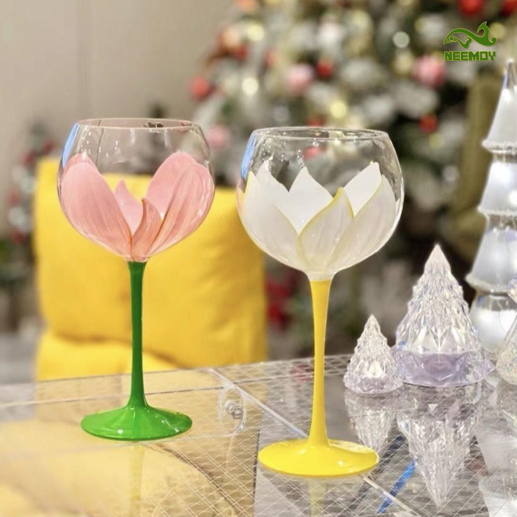 Taza de vidrio pintada de tuli - Wine Beer Foot reseña y precio